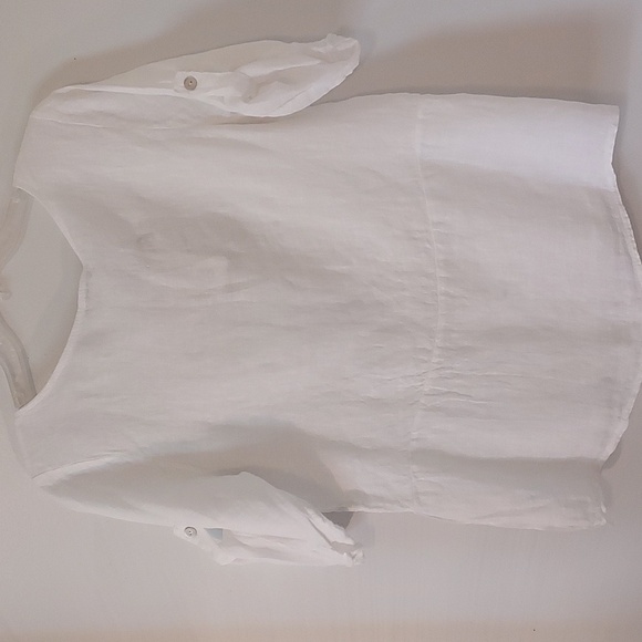 Women's White Top 100% Linen - Picture 6 of 12